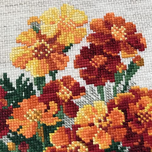 RIOLIS 1556 Marigolds Counted Cross Stitch Kit 7.75 x 7.75 in - style: Marigolds 1556