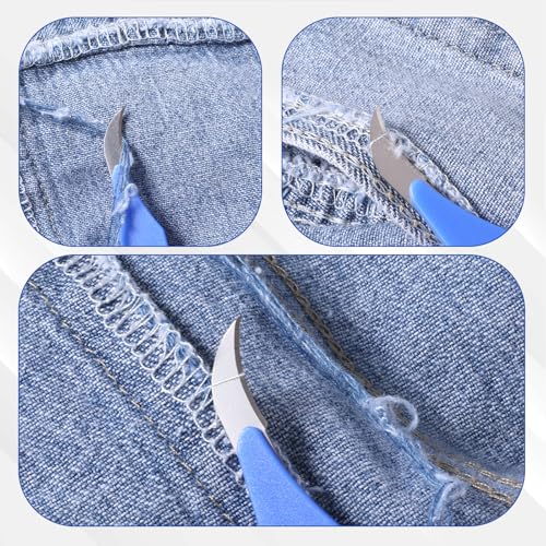 10Pcs Blue Sewing Stitch Remover, Seam Rippers Razor with Protective Case and Anti-Slip Handle, Stitch Seam Ripper Cutters Thread Removal Tool for Sewing Crafting Embroidery