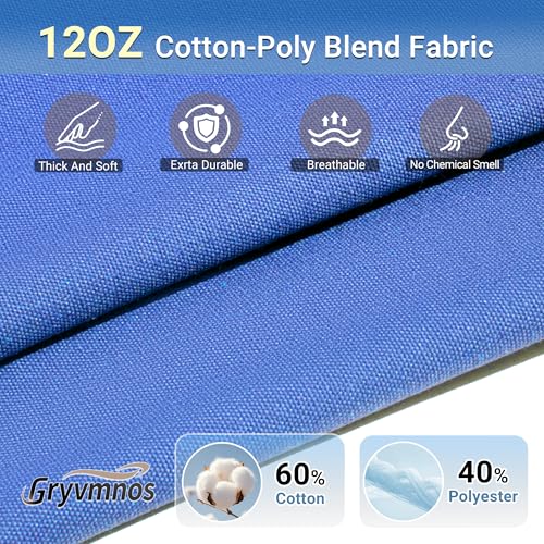 12oz Heavy Duty Cotton Canvas Fabric, Thickend Cotton Duck Cloth, 5 Yard - color: Blue, size: 5 Yards Pre-cut