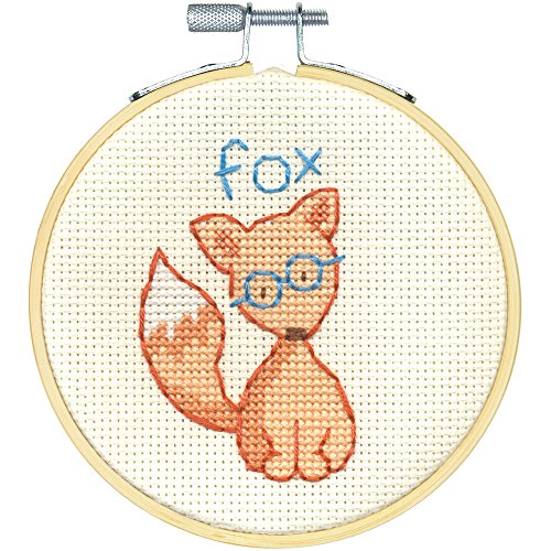 Dimensions Clever Fox Mini Counted Cross Stitch Kit for Beginners, 4''