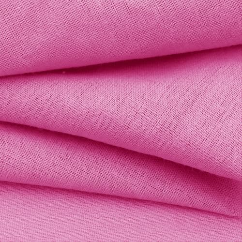 NSGZ Pink Linen Cotton Fabric 1 Yard 61" Wide, Linen Cotton Blend - color: Pink, size: 1 Yard