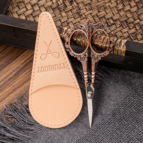 Copper All Purpose Scissors with Sheath, Sharp Sewing & Embroidery Scissors for Office, Home & School - color: Copper