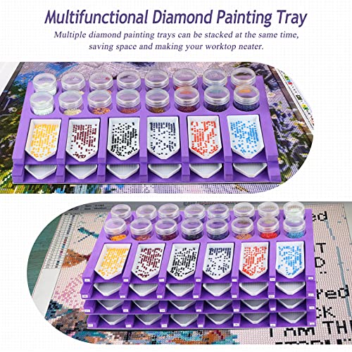Diamond Painting Accessories Tray Organizer, Diamond Art Painting Beads Sorting Storage containers, Diamond Art Accessories Tools Kits for Rhinestones/5D Diamond Embroidery/DIY Crafts (12 Slots Trays) - color: 12 Slots Trays