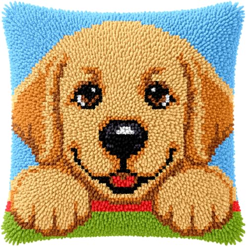 veirousa Labrador Dog Latch Hook Pillow Kits for Adults Beginners - color: Labrador