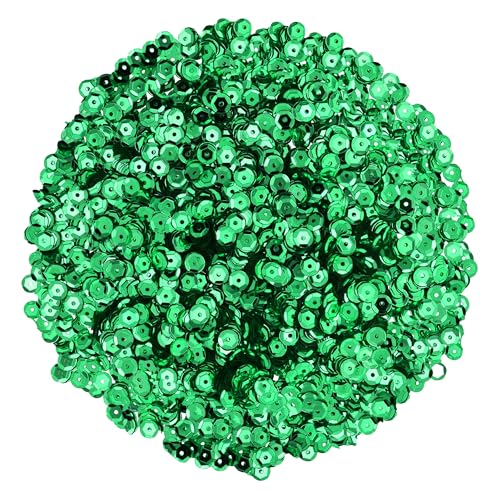 Mandala Crafts 6mm Cup Round Emerald Sequins for Sewing Embroidery - color: Emerald, size: 6mm Cup Sequins