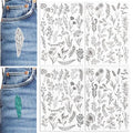 Patemby Embroidery Pattern Water Soluble Embroidery Stabilizers, Stick and Stitch Embroidery Paper Wash Away with Pre-Printed Pattern Designs Stencils Transfers for Hand Sewing Lover Beginner - color: Leaves, Pack of 2