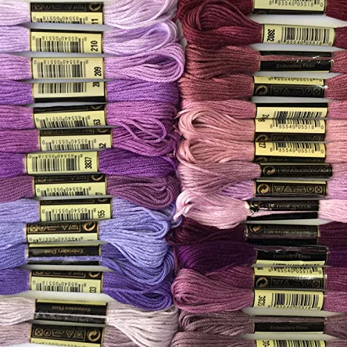 30 Skeins Embroidery Threads Embroidery Floss for Friendship Bracelet String Cross Stitch DIY String Art (Purple) - color: Purple