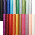 WILLBOND 20 Pcs Shiny Glitter Faux Leather Sheets for Crafts,8.3'' x 11.8''