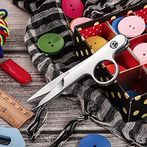Mudder 2 Pcs Sewing Scissors Thread Snips with Protective Rubber Sleeve - style: Classical