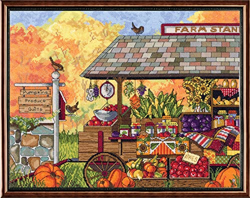 Buck's County Farm Stand Counted Cross Stitch Kit, 16 x 12