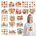 Fall Dtf Transfers Ready to Press - 20Pcs Falueqg Fall Bow Iron on Transfers for Tshirts, Pumpkin Bowknot Iron on Decals Patches, Hello Autumn Coquettee Bow Heat Stickers for DIY Clothes Bags Piilows - color: Fall661