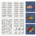 BENECREAT 4Steets 65Pcs Water Soluble Embroidery, 11.7x8.3inch Flower Pattern Transfers Water Soluble Stabilizer for Embroidery Stick and Stitch Embroidery Designs - color: Flower