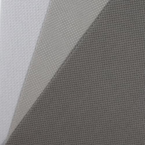 KCS 3 pc of 12" x 18"(30cm x45cm) 14CT Counted Cotton Aida Cloth Cross Stitch Fabric (Light Grey + Medium Grey+ Dark Grey) - color: Light Grey + Medium Grey+ Dark Grey