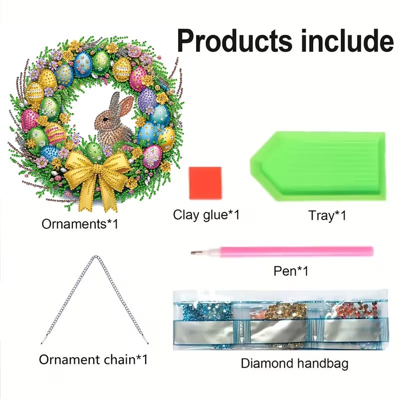STGLCR Rabbit Easter Egg Diamond Art Hanging Kit for Adult,Special Shaped Rhinestone,Double Sided DIY Acrylic 5D Diamond Art Painting Window Pendants Home Garden Wall Hanging Kits Ornament 9.44inch - color: 74-rabbit Easter Egg Hanging