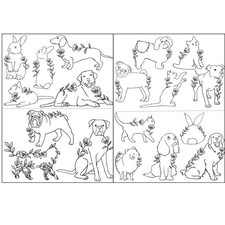 Water Soluble Embroidery Patterns Stabilizers, Stick and Stitch Embroidery Transfers Paper Tear Away Embroidery Stabilizer with Fun Designs for Stitching, Flowers and Animals (BunniesCatsDogs) - color: BunniesCatsDogs