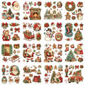 Christmas Rub on Transfers for Crafts, Classic Transfer Furniture Decals - style: Retro Christmas
