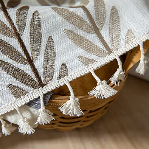 Oubonun Tablecloths for Rectangle Tables - color: Beige, Wine Leaf, size: 86" x 55" (Rectangular)