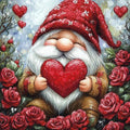 Moohue 14ct Counted Stamped Cross Stitch Kits for Adults Love Gnome Roses Printed Cross Stitch Patterns Art Crafts Cross Stitch Supplies (Love Gnome) - color: Love Gnome