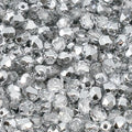 100 pcs of Faceted Fire Polished Pressed Czech Glass Beads 4mm (0.16in), Crystal Silver Aluminum Labrador 00030-27001 BCV - color: Crystal Silver Aluminum Labrador
