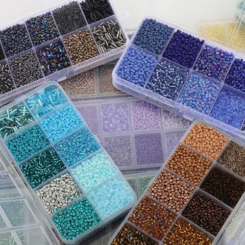 5000pcs Green Glass Seed Tube Bugle Beads for DIY Jewelry Making - color: Green