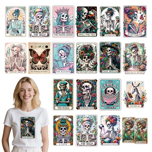 20 Pcs Butterfly Funny DTF Transfers Ready to Press - style: Tarot Cards