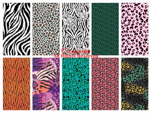 Craftido -25 Options- 100% Cotton Quilting Fabric Bundles 10pcs Fat Quarters 18”x21”-Medium Weight 5.2 oz- Soft Cotton for Quilting, Sewing Project, Patchwork, DIY Crafts – Fancy Animal - color: Fancy Animal