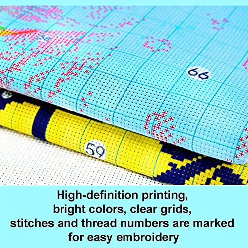 Foxdiviy Stamped Cross Stitch Kits Full Range of Embroidery Needlework Starter Kits for Beginners Adults 11CT Embroidery Patterns Art Crafts DIY Needlepoint Kits-Nativity 18x18 inch - color: Stamped Set 25