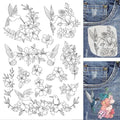 BENECREAT 4Sheets 60Pcs Hibiscus Hummingbird Water Soluble Embroidery, 11.7x8.3inch Stick and Stitch Embroidery Paper Stabilizer Water Soluble Hand Sewing for Shirts, Coats, Bags - color: Hibiscus and Hummingbird