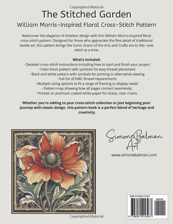 The Stitched Garden: William Morris-Inspired Floral Cross-Stitch Pattern (The Timeless Stitches)