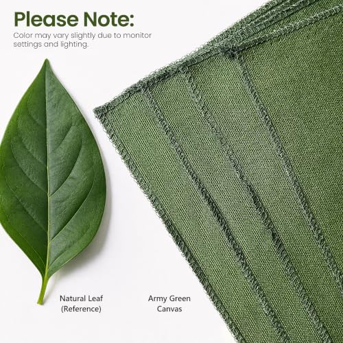 Wildarms 100% Cotton Canvas Fabric by The Yard - 59" Wide 12oz(per Linear Yard) Medium-Heavy Duck Canvas for Sewing DIY, Tote Bags, Upholstery & Embroidery (Army Green, 1-Yard Pre-Cut Piece) - color: Army Green, size: 1-Yard Pre-Cut (Non-Continuous)