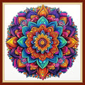 Redxing Stamped Cross Stitch Kits Embroidery kit for Beginners Adults Full Range of Embroidery Patterns Starter Kits DIY Printed Cross Stitch Kits Needlepoint Kits 11CT-Colorful Mandala 18x18 inchs - color: Artskits04