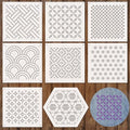 Yousoontic 8 Pcs Plastic Sashiko Stencil Sashiko Template, Traditional - style: Traditional Style