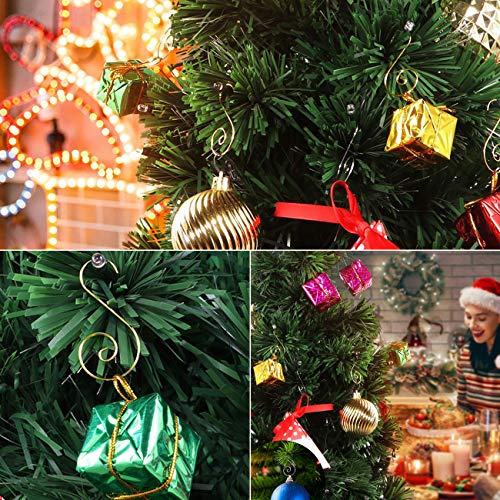 120PCS Christmas Ornament Hooks Christmas Tree Ornament Hanger Gold - color: Gold