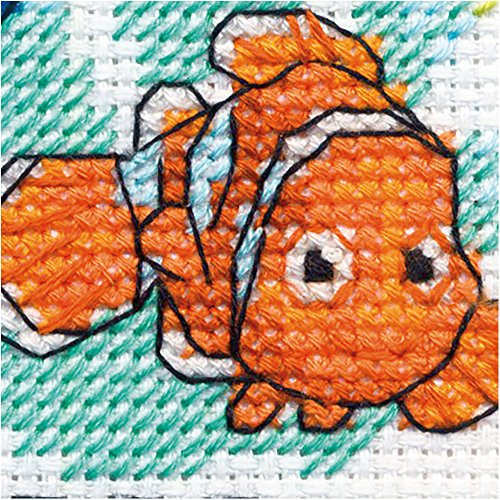 Dimensions 70-65173 Disney Go With The Flow Finding Nemo Counted Cross Stitch Kit, 5" x 7" , White
