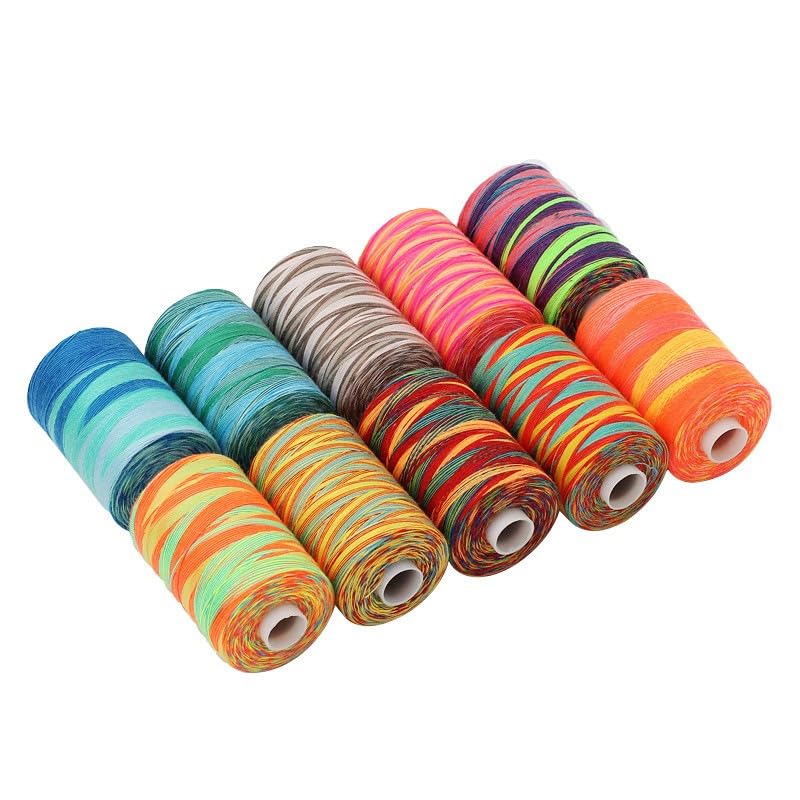 1000 Yard Multicolor Gradient Sewing Thread Colorful Embroidery Thread DIY Craft Spools Garment Accessory - style: #16