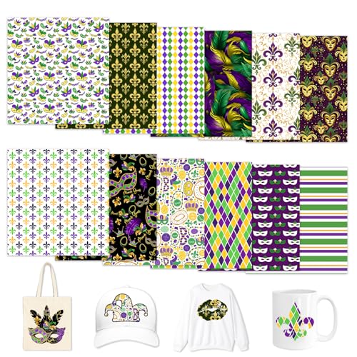 HTVSTD Mask Printed Sublimation Transfer Ink Paper 12 Sheets 12*10in - color: Tuesday12