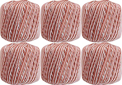 ThreadArt 100% Cotton Crochet Thread Size 10, Variegated Desert Sands - color: VARIEGATED DESERT SANDS, size: SIZE 10 - 6 PACK