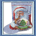 Howie's Needlepoint Cross Stitch Kits, 14CT Pre-Printed Pattern Charistmas Stocking Needlepoint Kits, DIY Charistmas Gift, Santa Claus 4, 15 x 22 Inch - color: Santa Claus 4