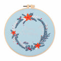 Amiiba Embroidery Starter Kit with Christmas Wreath Pattern, DIY Full Range Stamped Embroidery Cross Stitch Kits for Beginners Adults (Christmas Wreath) - color: Christmas Wreath