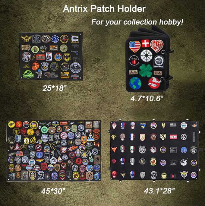 7.1" x 10.6" Tactical Patch Binder, Hook and Loop Patch Collection Book, 4-Page Portable Patches Display Album with Ring Binder Design, for Morale,Military,Flag,Funny Meme Badges Storage - size: 7.1x10.6 inch