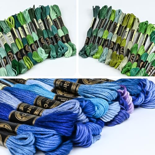 500 Skeins Embroidery Floss - 500 Color Rainbow Cross Stitch Thread, 26.3ft Each Skein Embroidery Polyester-Cotton Thread for Cross Stitch, Embroidery, Craft Floss, Bracelet Making