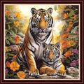 Findvoor Counted Cross Stitch Kits for Adults Full Range of Cross Stitching Embroidery Unprinted Pattern for Beginners, 11CT Needlepoint Cross-Stitch Patterns Embroidery Kits-Two Tigers 18×18 inch - color: ColourSet07