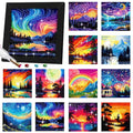 Trandraft 13 Pcs Starry Holiday Small Diamond Art Kits for Adult DIY - style: Scenery
