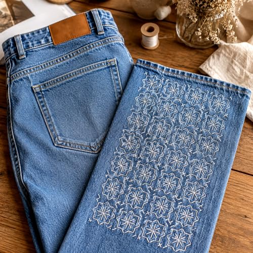 32Pcs Plastic Sashiko Stencil Kit Geometric Sashiko Pattern