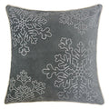 Embroidery Gray Velvet Throw Pillow Cover, Merry Christmas Series Snowflake Luxury Soft Fuzzy Cozy Warm Slik Gift Square Couch Cushion Pillow Case 20 x 20 Inch, Cover Only - color: Snowflake-gray
