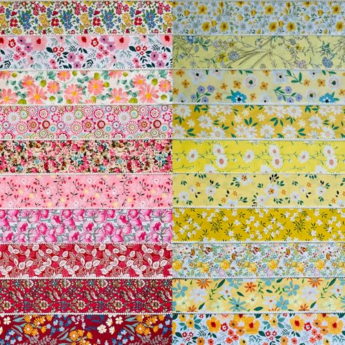 100% Cotton Jelly Roll Fabric Strips for Quilting and Sewing - Fiery Heart - color: Fiery Heart