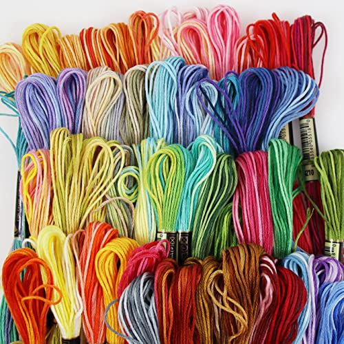 KCS 78 skeins of Polycotton Color Variegated 6 Stranded Cross Stitch Threads Embroidery Floss