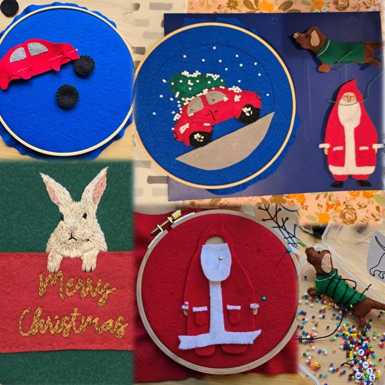 Water Soluble Embroidery Patterns Stabilizers, Stick and Stitch Embroidery Transfers Paper Tear Away Embroidery Stabilizer with Fun Designs for Stitching (Maze x2) - color: Christmas Celebration X3