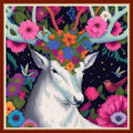 Dimensean Stamped Cross Stitch Kits Full Range of Embroidery Patterns Starter Kits for Beginners Adult DIY Cross Stitches Needlepoint Kits 11CT-Elk Flower 17.7x17.7 inch - color: Pattern Style 14