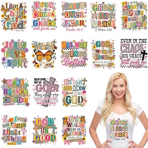 Bible Verse DTF Transfers Ready to Press, Iron on Decals for T-Shirts